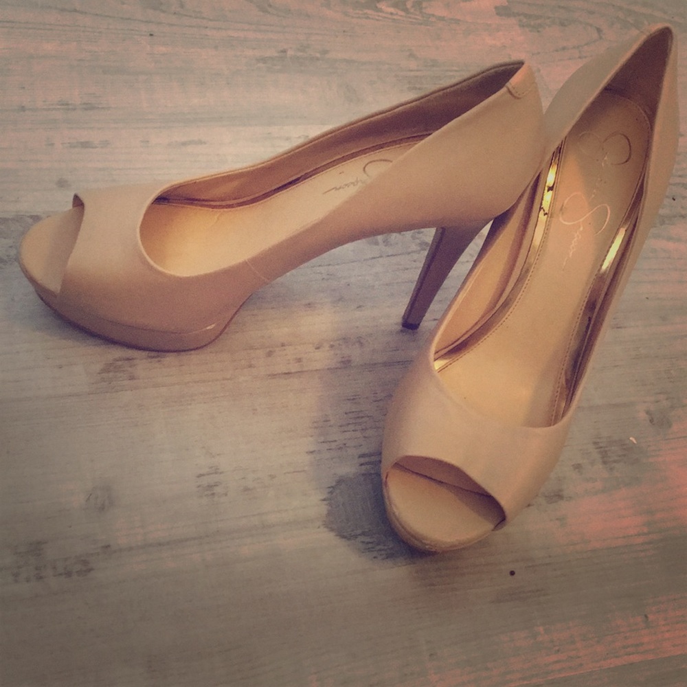 Nude Peep Toe Stilettos